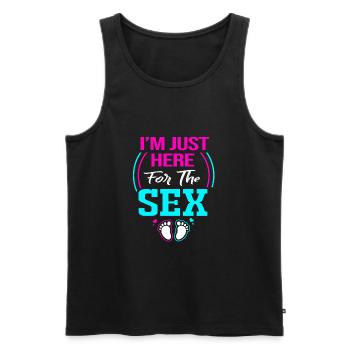 Gender Reveal - Men's Premium Organic Tank Top - black - Front - AI Model Male 178 light (178cm)