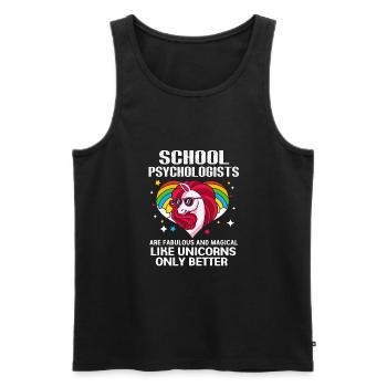School psychologist - Men's Premium Organic Tank Top - black - Front - AI Model Male 178 light (178cm)