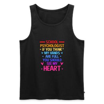 School psychologist, psychologist, psychotherapist - Men's Premium Organic Tank Top - black - Front - AI Model Male 178 light (178cm)