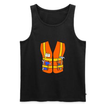 Construction worker construction site - Men's Premium Organic Tank Top - black - Front - AI Model Male 178 light (178cm)