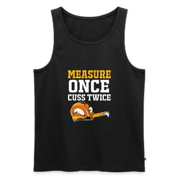 Construction worker construction site - Men's Premium Organic Tank Top - black - Front - AI Model Male 178 light (178cm)