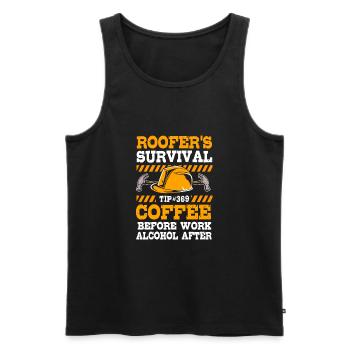 Construction worker construction site - Men's Premium Organic Tank Top - black - Front - AI Model Male 178 light (178cm)