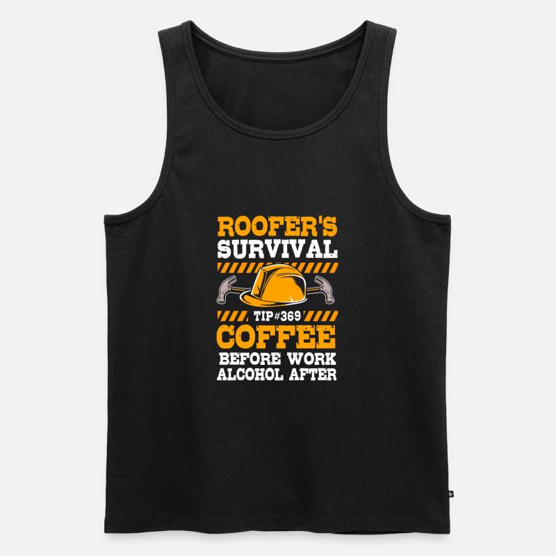Bauarbeiter Baustelle - Männer Premium Bio Tank Top - Schwarz