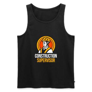Construction worker construction site - Men's Premium Organic Tank Top - black - Front - AI Model Male 178 light (178cm)