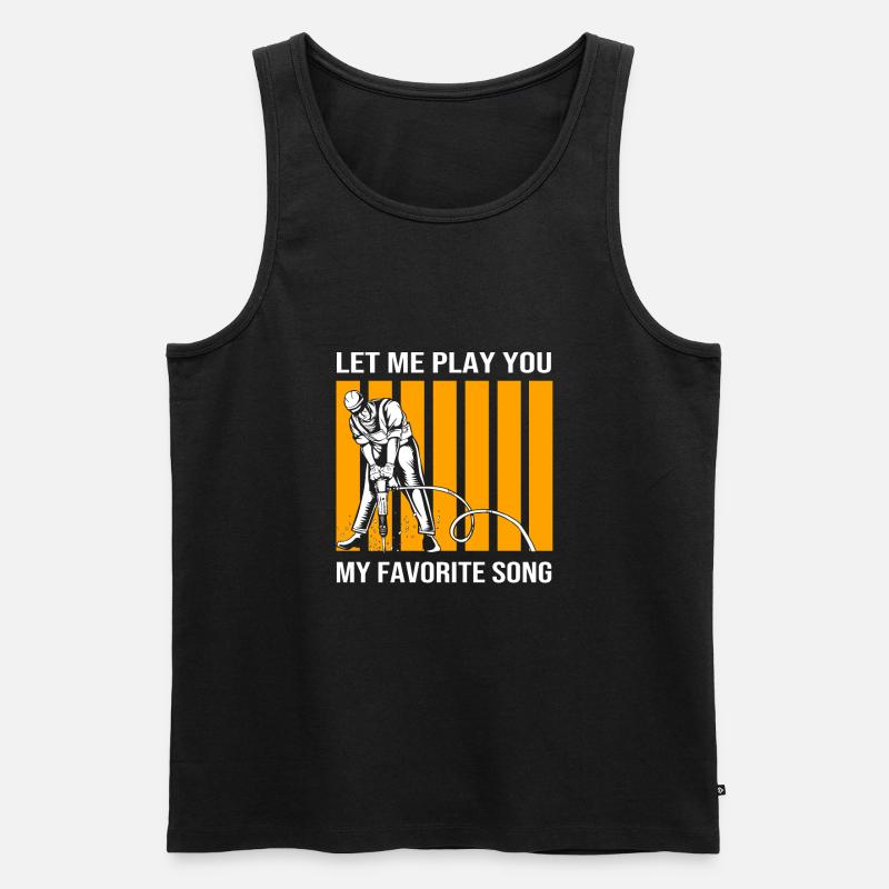Construction worker construction site - Men's Premium Organic Tank Top - black