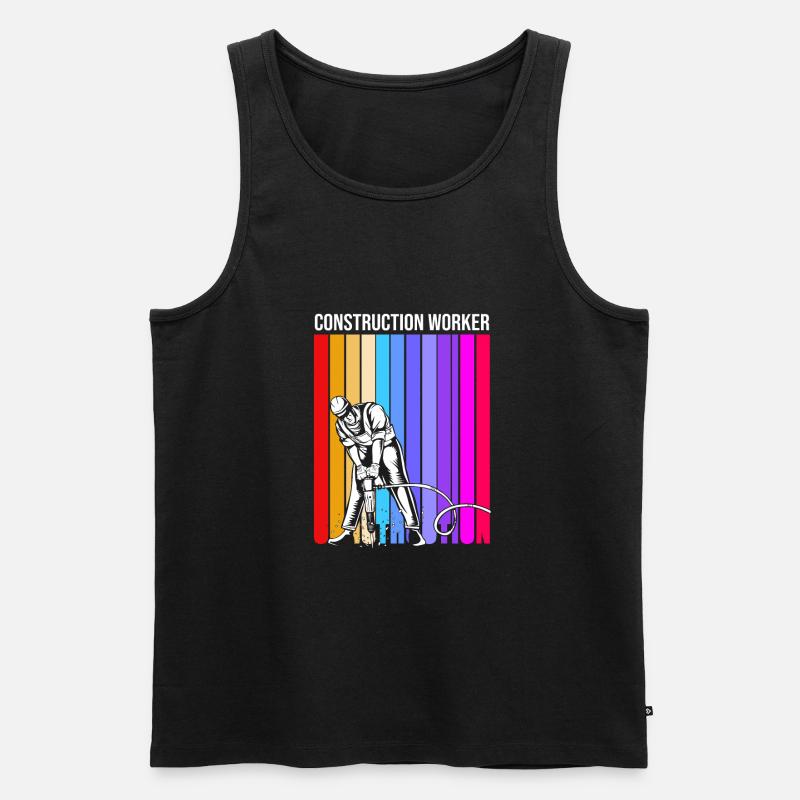 Bauarbeiter Baustelle - Männer Premium Bio Tank Top - Schwarz