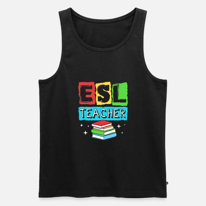 Englischlehrerin Englisch Lehrer - Männer Premium Bio Tank Top - Schwarz