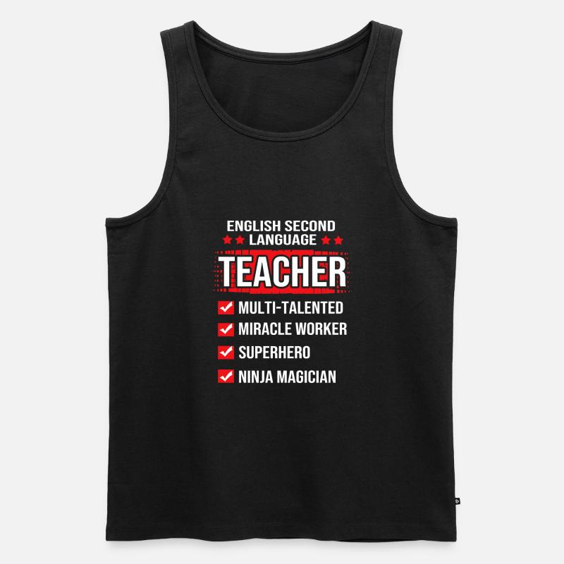 Professeur d’anglais Professeur d’anglais - Débardeur bio Premium Homme - noir