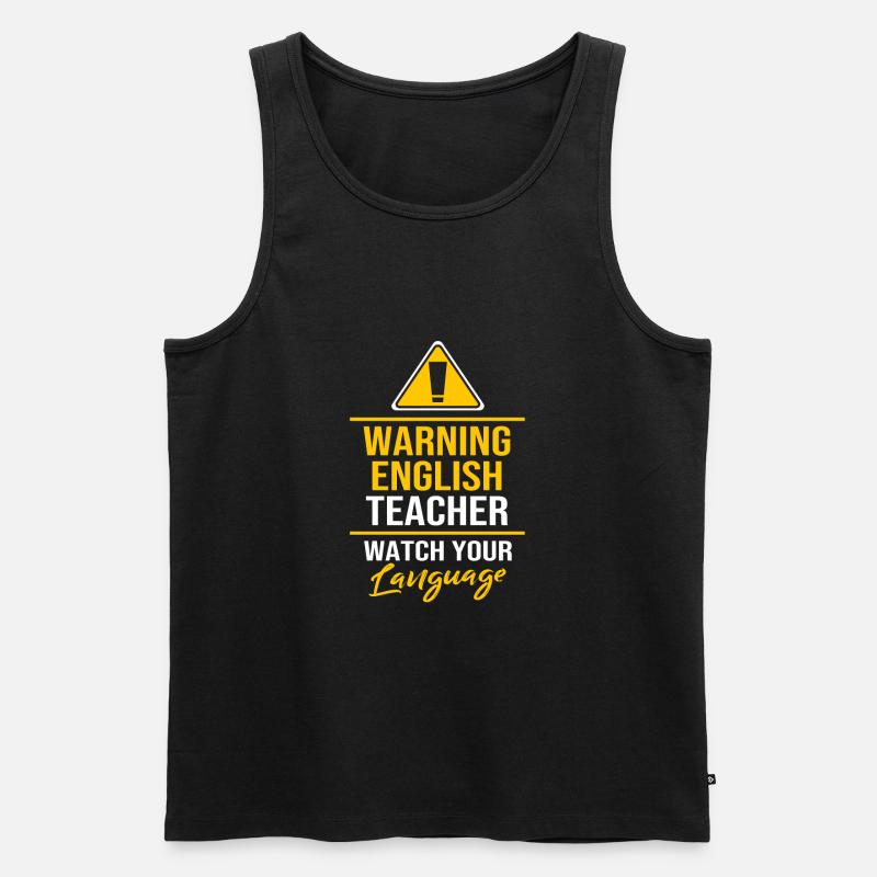 Englischlehrerin Englisch Lehrer - Männer Premium Bio Tank Top - Schwarz