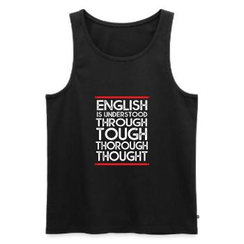 Professeur d’anglais Professeur d’anglais - Débardeur bio Premium Homme - noir - Devant - AI Model Male 178 light (178cm)