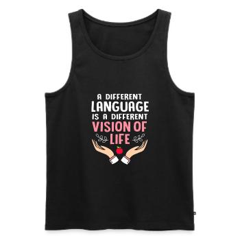 Professeur d’anglais Professeur d’anglais - Débardeur bio Premium Homme - noir - Devant - AI Model Male 178 light (178cm)