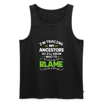 Family tree genealogy - Men's Premium Organic Tank Top - black - Front - Michal (187cm)