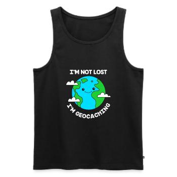 Geocaching Geocache Geocacher - Männer Premium Bio Tank Top - Schwarz - Vorne - AI Model Male 178 light (178cm)