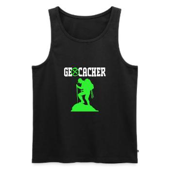 Geocaching Geocache Geocacher - Männer Premium Bio Tank Top - Schwarz - Vorne - AI Model Male 178 light (178cm)