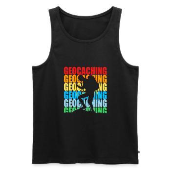 Geocaching Geocache Geocacher - Männer Premium Bio Tank Top - Schwarz - Vorne - AI Model Male 178 light (178cm)