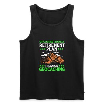 Geocaching Geocache Geocacher Pension - Men's Premium Organic Tank Top - black - Front - AI Model Male 178 light (178cm)