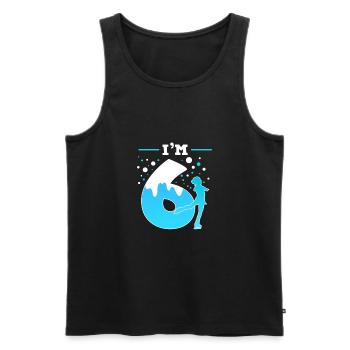 Schlittschuh Eislauf 6. Kindergeburtstag - Männer Premium Bio Tank Top - Schwarz - Vorne - Michal (187cm)