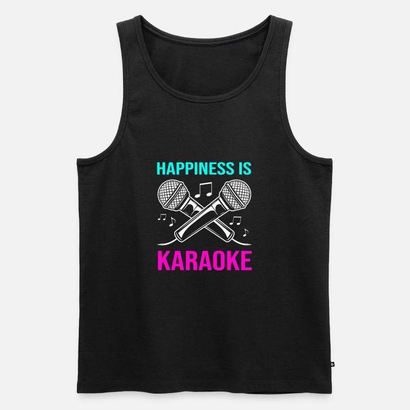 Karaoke - Männer Premium Bio Tank Top - Schwarz