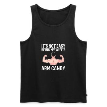 Bras Candy Mari - Débardeur bio Premium Homme - noir - Devant - Michal (187cm)