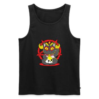 Maneki Neko Japan Lucky Charm - Men's Premium Organic Tank Top - black - Front - AI Model Male 178 light (178cm)