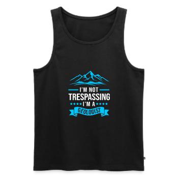 Geologist - Men's Premium Organic Tank Top - black - Front - AI Model Male 178 light (178cm)