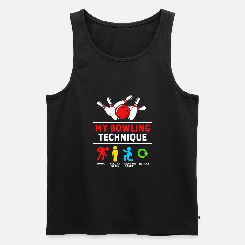 Bowling - Männer Premium Bio Tank Top - Schwarz