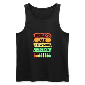 Bowling Bowler Bowling Skittles Bowling Ball - Men's Premium Organic Tank Top - black - Front - AI Model Male 178 light (178cm)
