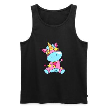 Voodoo Einhorn - Männer Premium Bio Tank Top - Schwarz - Vorne - AI Model Male 178 light (178cm)