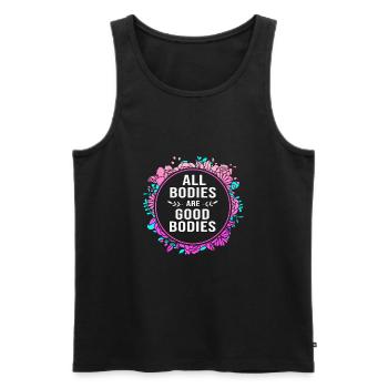 Body Positivity Feminist Feminismus Feministin - Männer Premium Bio Tank Top - Schwarz - Vorne - Michal (187cm)