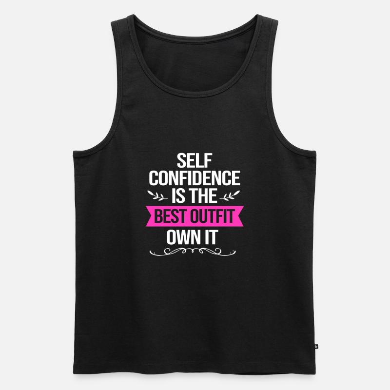 Body Positivity - Männer Premium Bio Tank Top - Schwarz