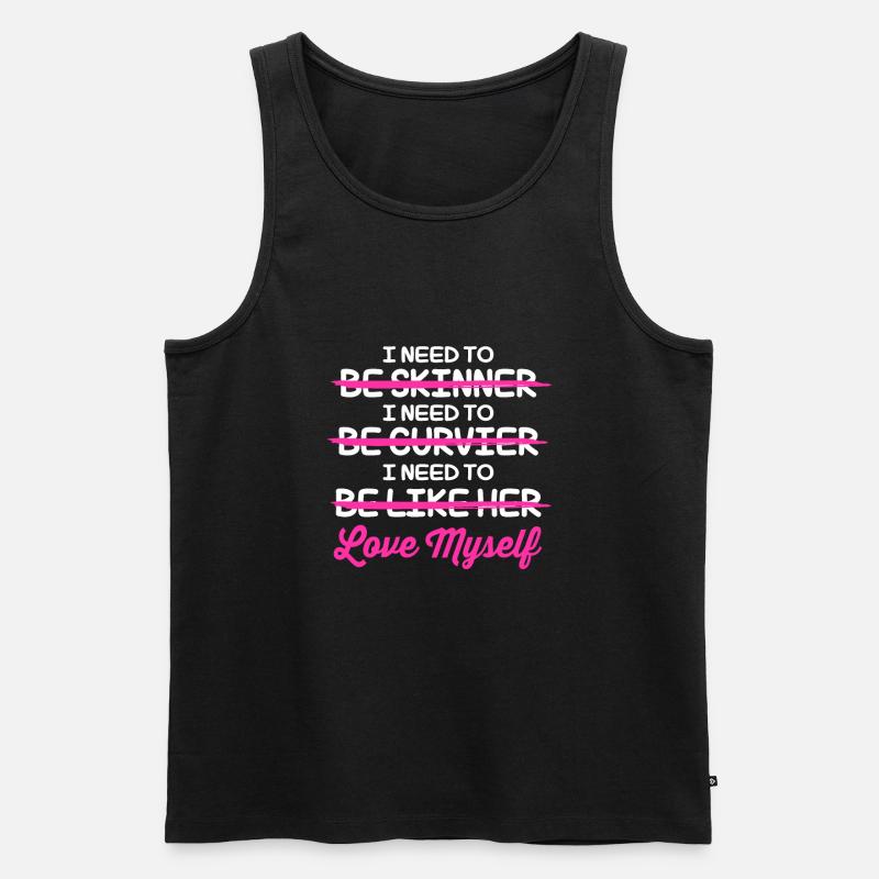 Body Positivity - Männer Premium Bio Tank Top - Schwarz