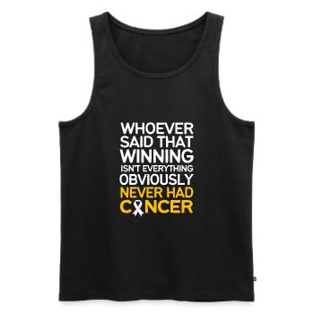 Cancer Child - Men's Premium Organic Tank Top - black - Front - AI Model Male 178 light (178cm)