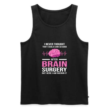 Brain Tumor Tumor Brain Cancer Survivor - Men's Premium Organic Tank Top - black - Front - Michal (187cm)