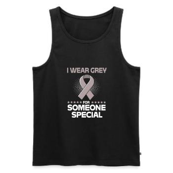 Brain Tumor Tumor Brain Cancer Survivor - Men's Premium Organic Tank Top - black - Front - Michal (187cm)