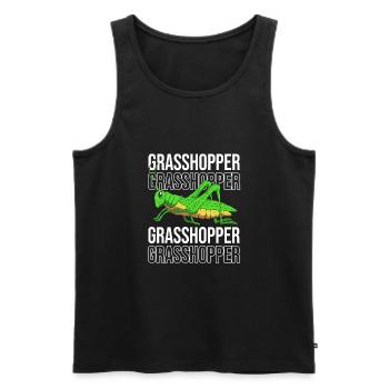 Grashüpfer Heuschrecke - Männer Premium Bio Tank Top - Schwarz - Vorne - AI Model Male 178 light (178cm)