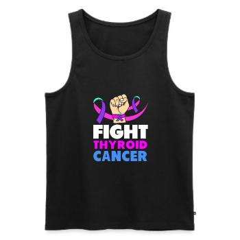 Thyroid cancer Thyroid cancer - Men's Premium Organic Tank Top - black - Front - AI Model Male 178 light (178cm)