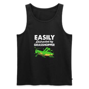 Grashüpfer Heuschrecke - Männer Premium Bio Tank Top - Schwarz - Vorne - AI Model Male 178 light (178cm)