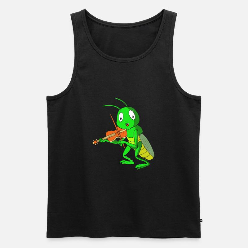 Grashüpfer Heuschrecke - Männer Premium Bio Tank Top - Schwarz
