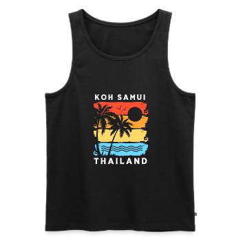 Thai - Men's Premium Organic Tank Top - black - Front - AI Model Male 178 light (178cm)