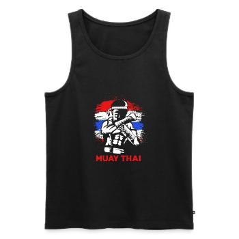 Muay Thai boxen - Männer Premium Bio Tank Top - Schwarz - Vorne - AI Model Male 178 light (178cm)
