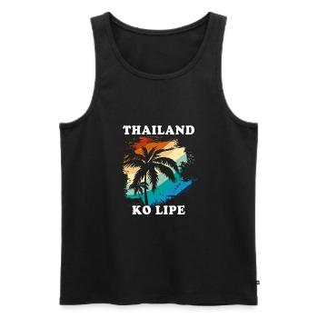 Thailand - Men's Premium Organic Tank Top - black - Front - Michal (187cm)