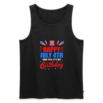 Fourth of July National Colors National Day United States - Men's Premium Organic Tank Top - black - Front - AI Model Male 178 light (178cm)