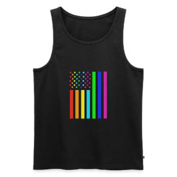 Fourth of July National Colors National Day United States - Men's Premium Organic Tank Top - black - Front - AI Model Male 178 light (178cm)