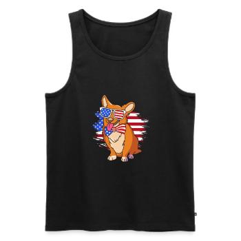 Fourth of July National Colors National Day United States - Men's Premium Organic Tank Top - black - Front - AI Model Male 178 light (178cm)