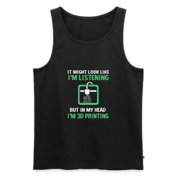 3D Printing Printing Prototype - Men's Premium Organic Tank Top - black - Front - AI Model Male 178 light (178cm)