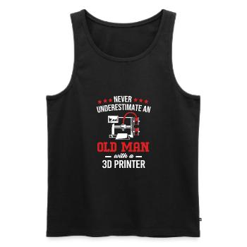 3D Printing Printing Prototype - Men's Premium Organic Tank Top - black - Front - AI Model Male 178 light (178cm)
