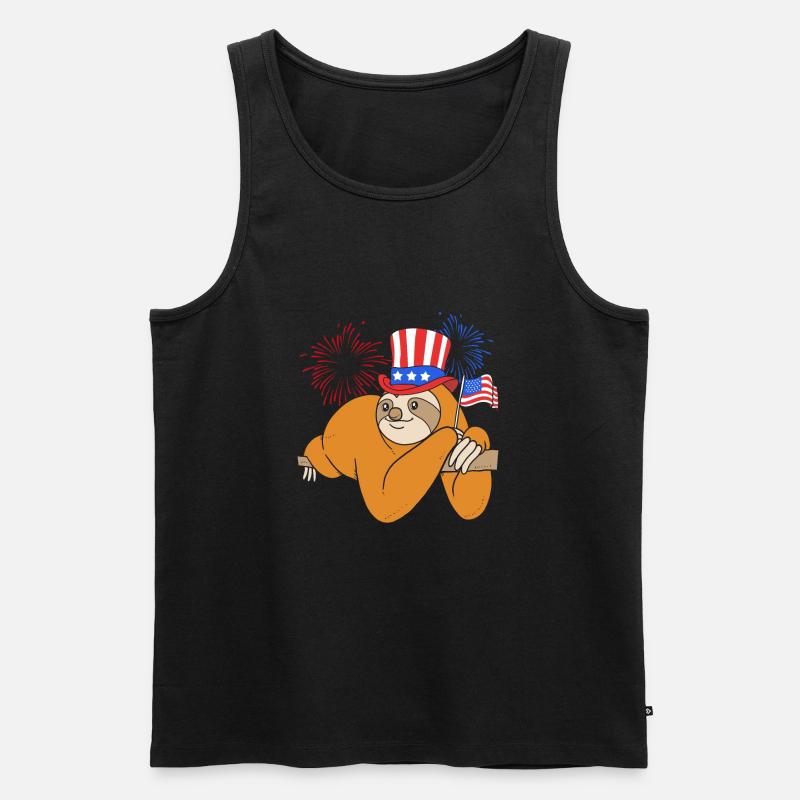 Faultier - Männer Premium Bio Tank Top - Schwarz