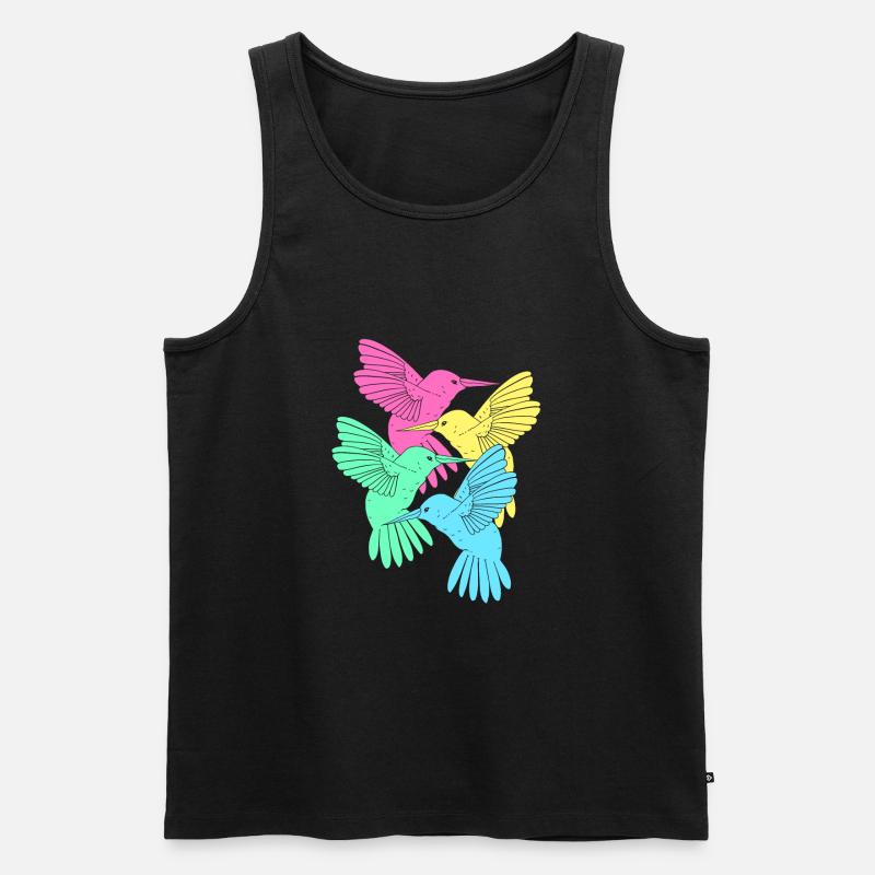 Kolibri - Männer Premium Bio Tank Top - Schwarz