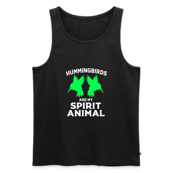 Hummingbird - Men's Premium Organic Tank Top - black - Front - AI Model Male 178 light (178cm)