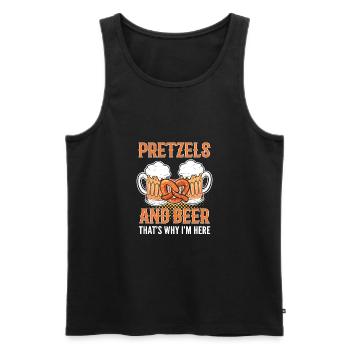 Deutschland Bretzel - Männer Premium Bio Tank Top - Schwarz - Vorne - Michal (187cm)